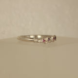 Pink sapphire melted silver ring - Size 6 / L