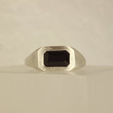 deep purple/black natural spinel ring - Size 5.5 / L