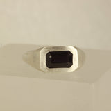 deep purple/black natural spinel ring - Size 5.5 / L