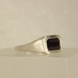 deep purple/black natural spinel ring - Size 5.5 / L