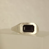 deep purple/black natural spinel ring - Size 5.5 / L