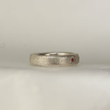 lab grown ruby heart band - Size 6.5 or M.5