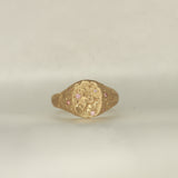 Pink diamond gold signet - Size 9 / S