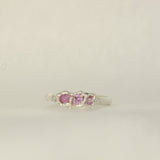 pink sapphire melted silver ring - Size 5 - J.5